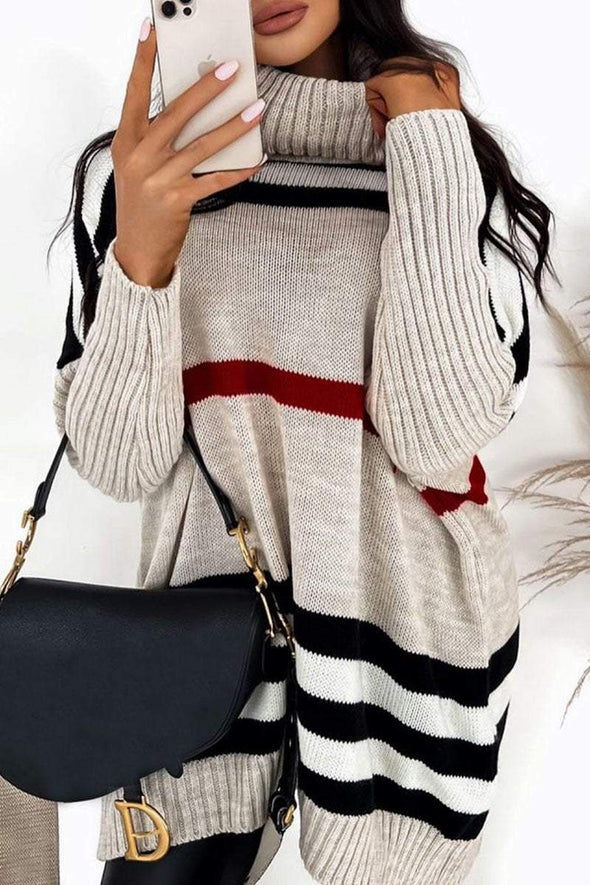 Casual Striped Long Sleeve Pullover Sweater