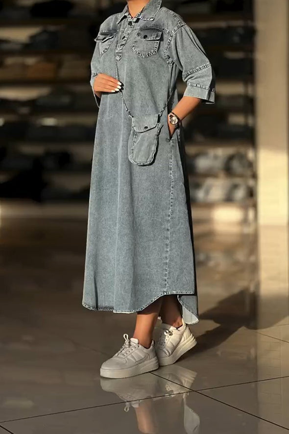 Women's Casual Fashion Loose Denim Dress