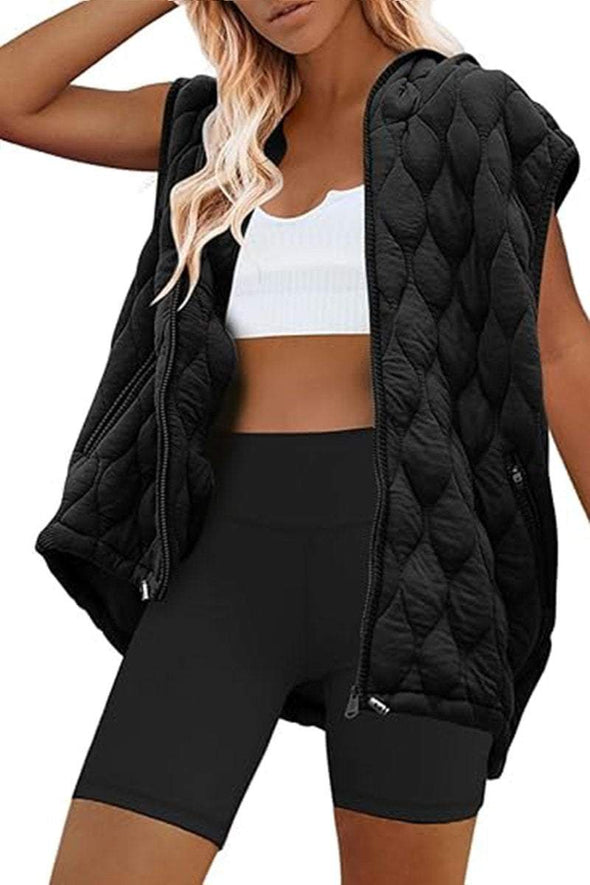 Women's Hooded Sleeveless Casual Cotton Vest Coat