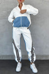 Women's Lapel Denim Patchwork Casual Sports Suit