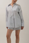 Women's striped off-shoulder shirt