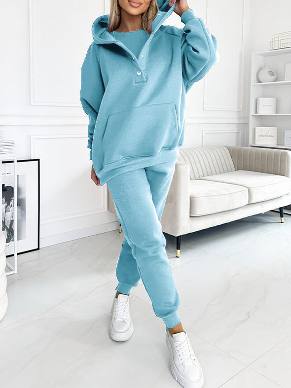 (S-5XL) Plus Size Casual Hooded Sweatshirt Sports Three-piece Suit