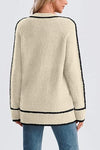 Women's Fashion Thick Loose Pullover Colorblock Sweater