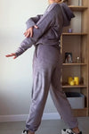 Women's Casual Solid Color Velvet Pants Suit