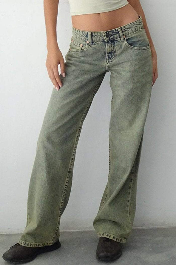 Women's Casual Multicolor Straight Jeans