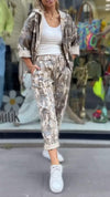 Women's Hooded Long-sleeved Camouflage Casual Suit