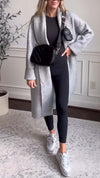 Women's Lapel Cardigan Knitted Long Coat