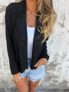 Women's Lapel Solid Color Casual Cardigan