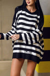 Casual Striped Long Sleeve Pullover Sweater