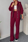 Women's Patchwork Knitted Top and Trousers Set