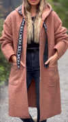 Women's Hooded Lambskin Long-sleeved Coat