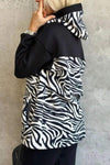 Leopard and Zebra Print Long-sleeve Zip Cardigan