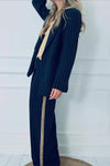 Women's Casual Lapel Striped Suit Two-piece Suit