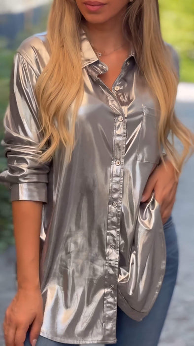 Women's Hot Silver Casual Shirt