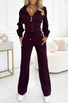 Women's Hooded Long-sleeved Casual Waist-hugging Suit