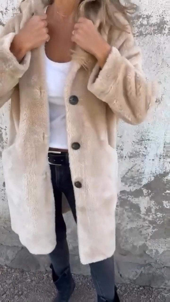 Casual Lapel Single-breasted Thick Coat