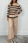 Women's Fine Knit Striped Jumper & Wide Leg Trouser Co Ord