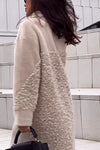 Women's Lapel Fur Patchwork Jacket Coat