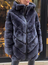 Women's High Collar Zipper Fur Warm Coat