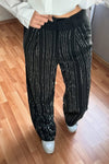 Women's Fashion Casual Solid Color Striped Hot Diamond Wide Leg Pants