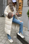 Women's Casual Hooded Long Fur Collar Cotton Coat