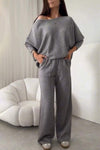 Women's Off-shoulder Long-sleeved Sweatshirt Two-piece Set