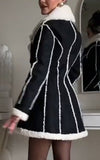 Women's Elegant Composite Plush Contrast Color Slim Fit Jacket