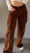 Women's Multi-pocket Corduroy Workwear Casual Trousers