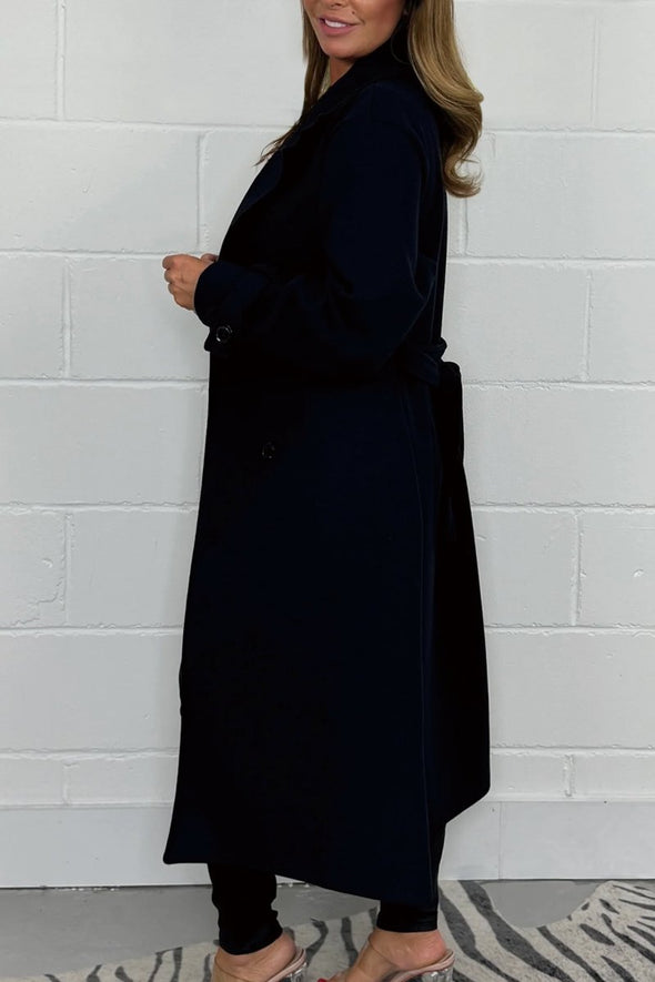 Women's Oversize Wool Look Belted Longline Coat