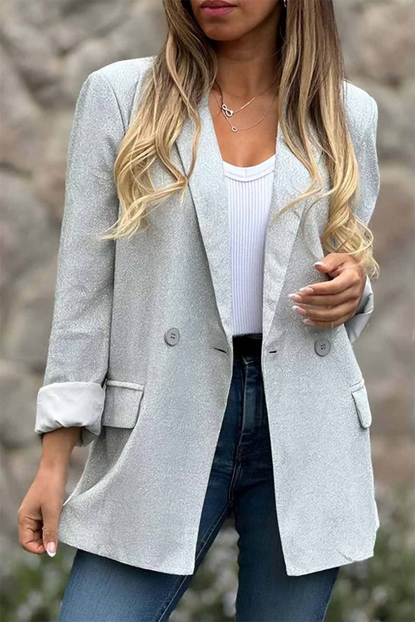 Women's Fashionable Hot Stamping Lapel Blazer