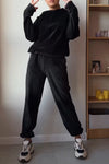 Women's Casual Solid Color Velvet Pants Suit