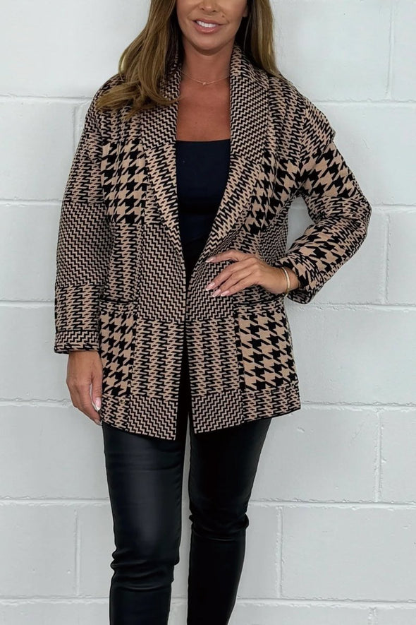 Women's houndstooth print jacket