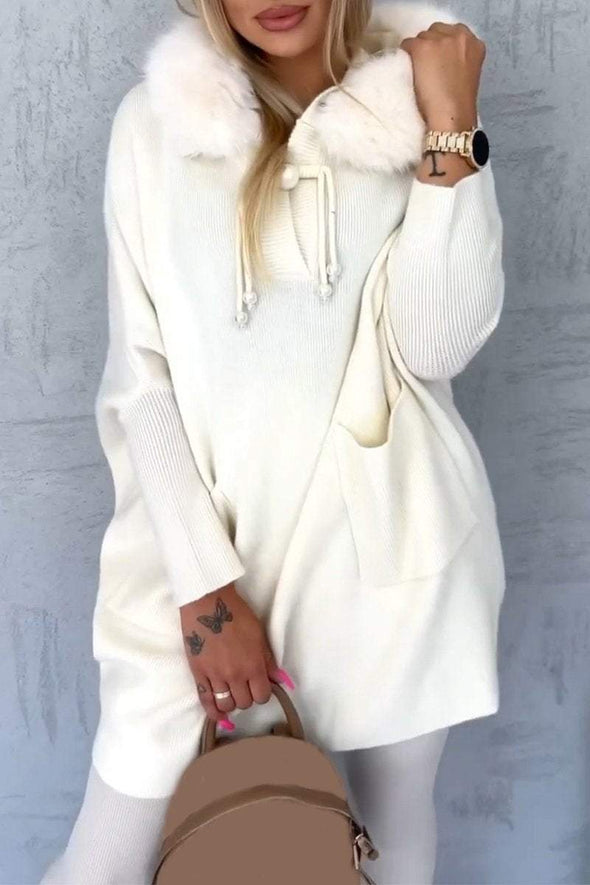 Women's Casual Hooded Long-sleeved Sweater