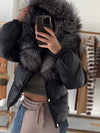 Women's Hooded Fur Casual Short Cotton Coat