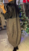 Women's Lapel Leopard Print Casual Dress