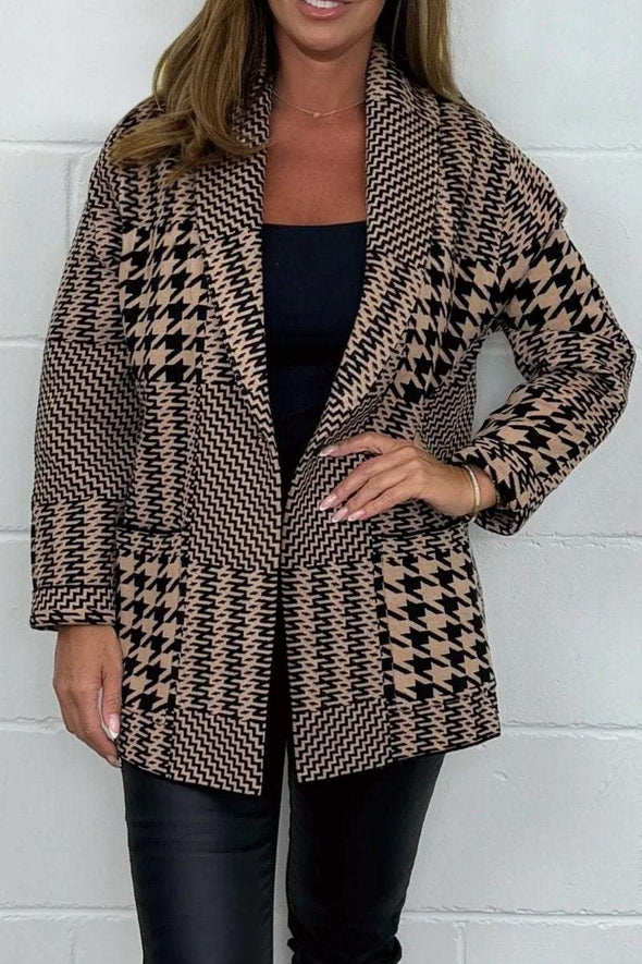 Women's houndstooth print jacket