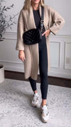 Women's Lapel Cardigan Knitted Long Coat