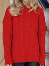 Women's Round Neck Long Sleeve Knitted Sweater