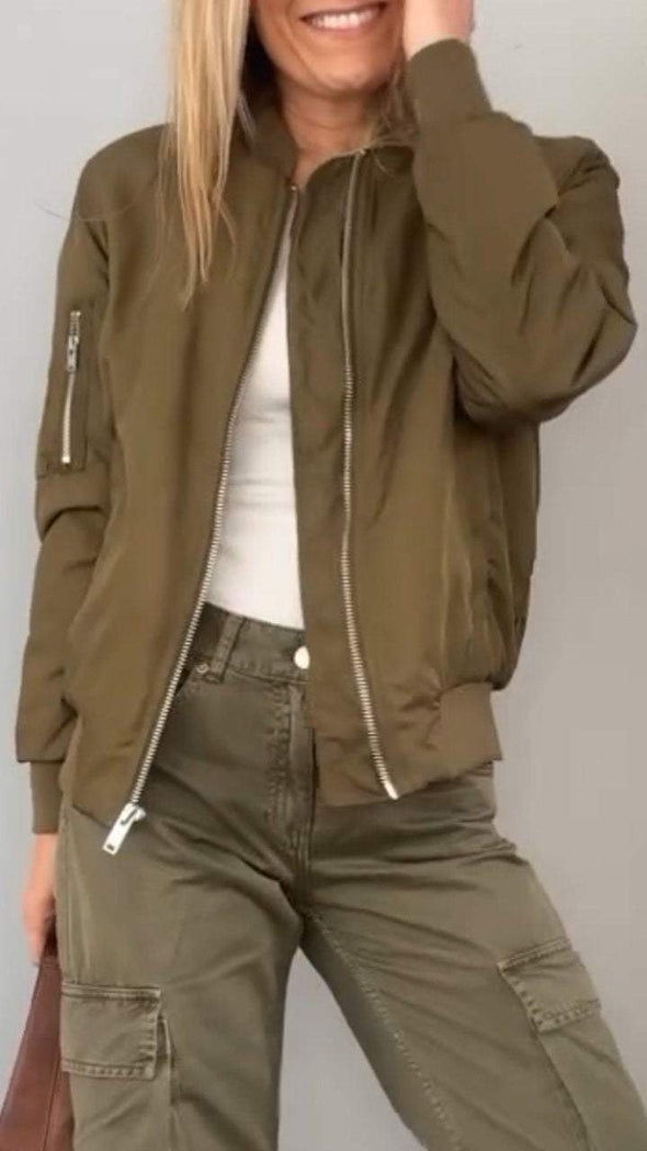 Women's Zipper Fall Cropped Jacket