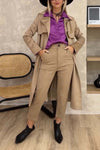 Women's fashionable long coat pants suit