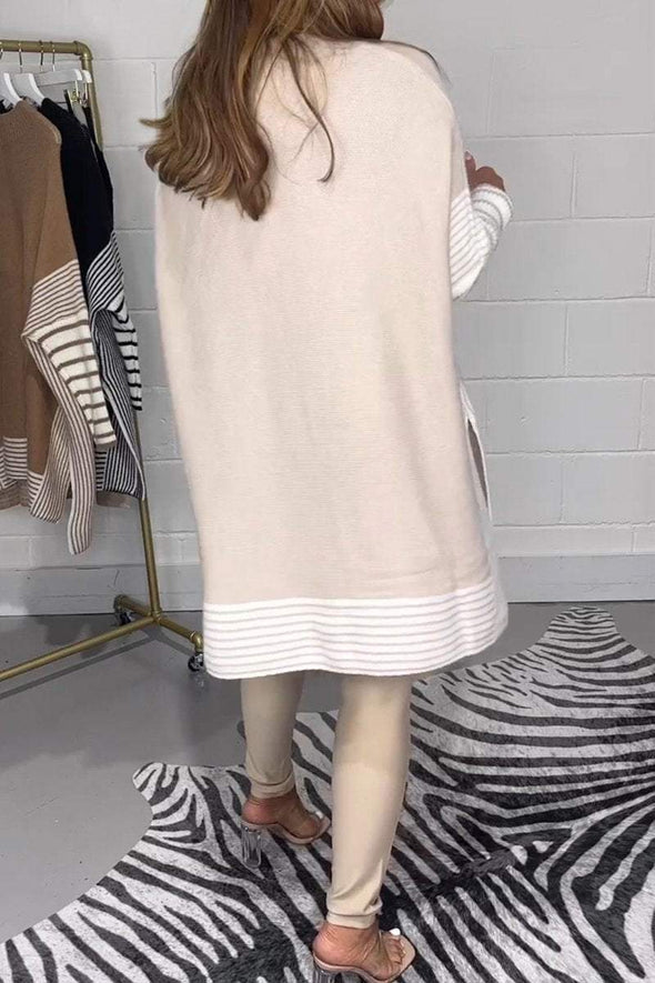 Women's Round Neck Long Sleeve Patchwork Sweater Two Piece Set Fashion Trends