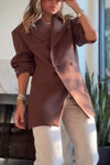 Women's Casual Lapel Waist Suit Coat