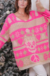 Women's Casual Christmas V-neck Sweater