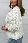 Women's Chunky Knit Gold Button Cardigan