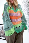 Women's Casual Colorful Hollow Sweater