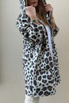 Women's Casual Loose Leopard Print Hooded Coat