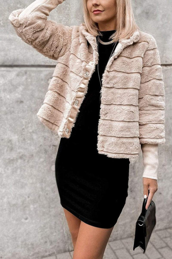 Women's Casual Lapel Wool Coat for Autumn and Winter