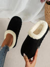 Women's Fashionable Solid Color Platform Slippers with Fur Lining Shoes