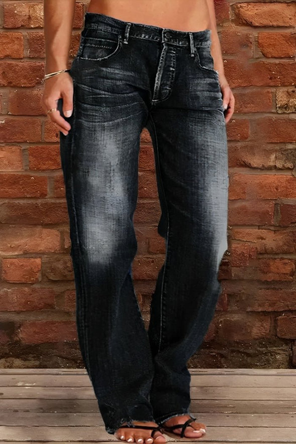 Women's Casual Multicolor Straight Jeans