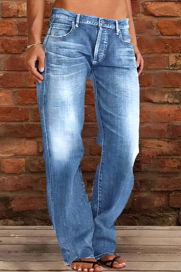 Women's Casual Multicolor Straight Jeans